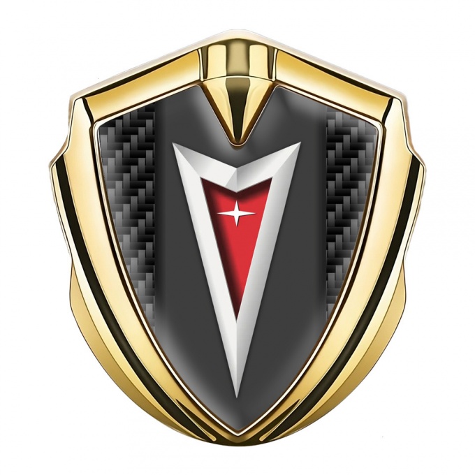 Pontiac Bodyside Emblem Self Adhesive Gold Black Carbon Classic Logo Edition