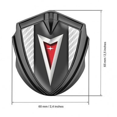 Pontiac Emblem Silicon Badge Graphite White Carbon Classic Logo Edition