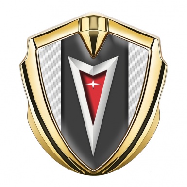 Pontiac Emblem Silicon Badge Gold White Carbon Classic Logo Edition