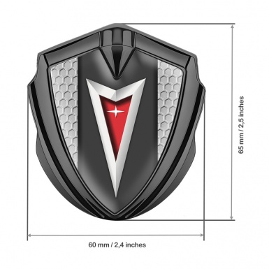 Pontiac Badge Self Adhesive Graphite Grey Honeycomb Classic Logo Edition