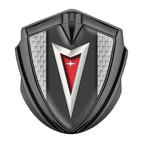 Pontiac Badge Self Adhesive Graphite Grey Honeycomb Classic Logo Edition