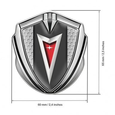 Pontiac Badge Self Adhesive Silver Grey Honeycomb Classic Logo Edition