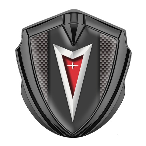 Pontiac Emblem Fender Badge Graphite Grey Carbon Classic Logo Design