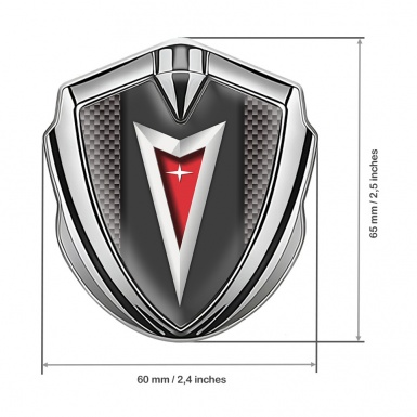 Pontiac Emblem Fender Badge Silver Grey Carbon Classic Logo Design