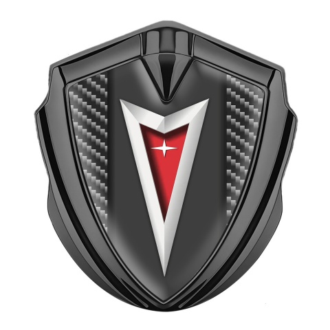 Pontiac Metal Emblem Self Adhesive Graphite Dark Carbon Classic Logo Design