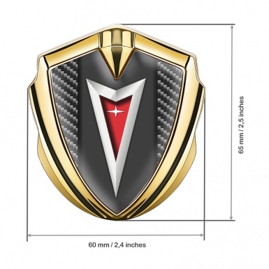 Pontiac Metal Emblem Self Adhesive Gold Dark Carbon Classic Logo Design