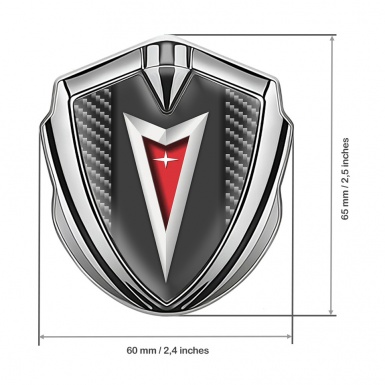 Pontiac Metal Emblem Self Adhesive Silver Dark Carbon Classic Logo Design