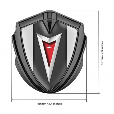 Pontiac Fender Emblem Badge Graphite Grey Frame Classic Logo Design