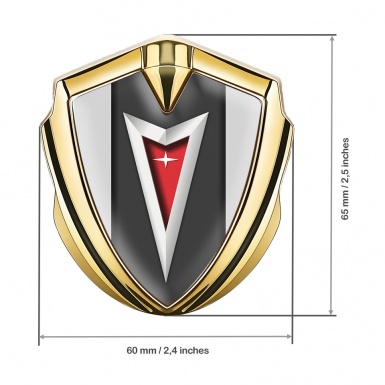 Pontiac Fender Emblem Badge Gold Grey Frame Classic Logo Design
