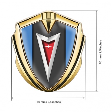 Pontiac Emblem Trunk Badge Gold Glacial Blue Classic Logo Edition