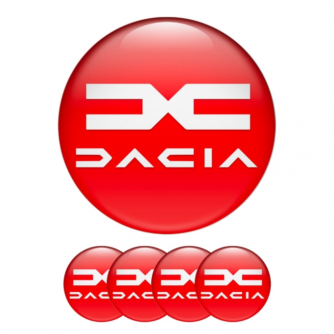 Dacia Silicone Stickers Wheel Center Cap Red