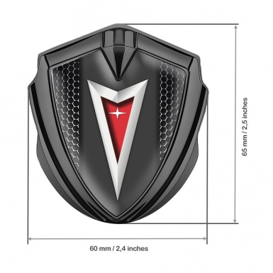 Pontiac Emblem Self Adhesive Graphite Black Grate Classic Logo Edition