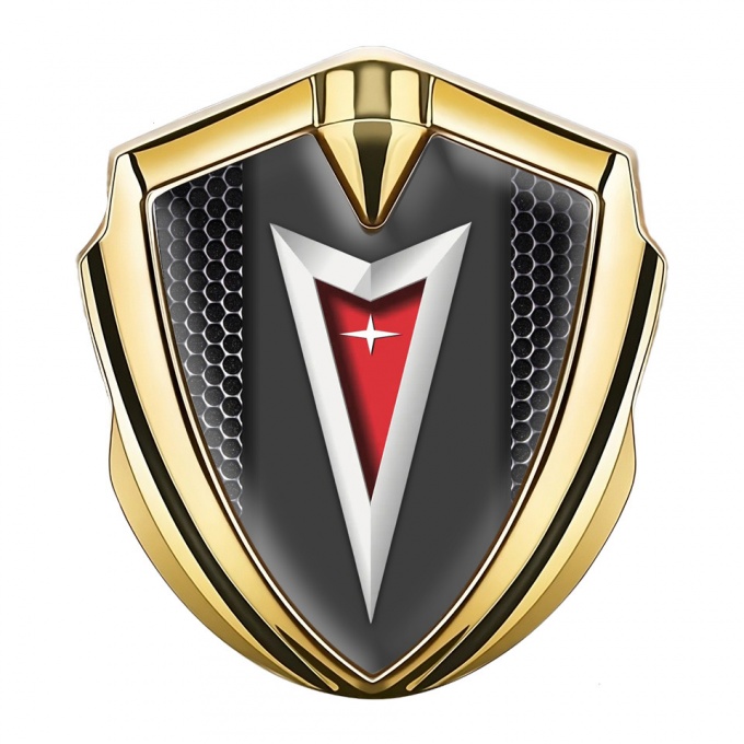 Pontiac Emblem Self Adhesive Gold Black Grate Classic Logo Edition
