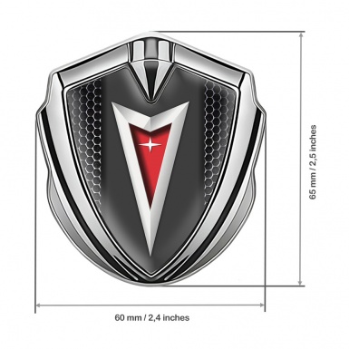 Pontiac Emblem Self Adhesive Silver Black Grate Classic Logo Edition