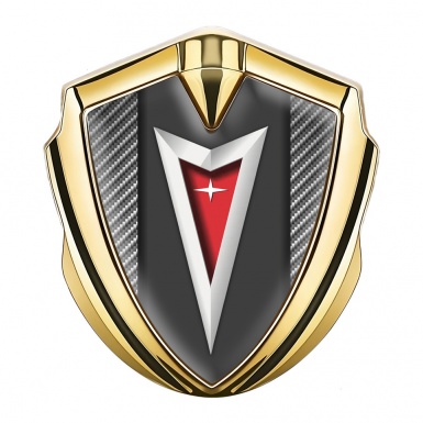 Pontiac Metal Emblem Badge Gold Light Carbon Classic Logo Edition