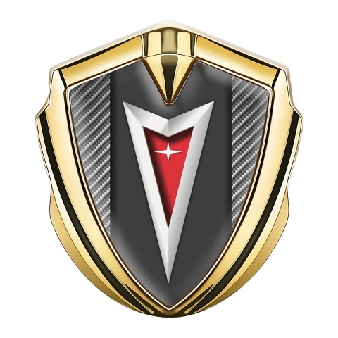 Pontiac Metal Emblem Badge Gold Light Carbon Classic Logo Edition
