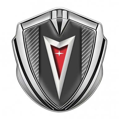 Pontiac Metal Emblem Badge Silver Light Carbon Classic Logo Edition