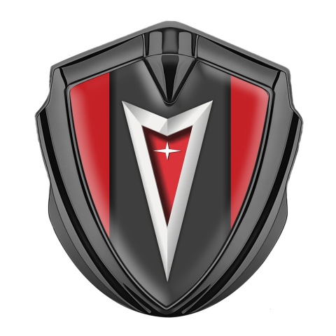 Pontiac Emblem Ornament Graphite Red Frame Classic Logo Edition