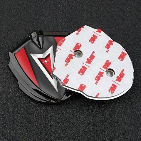 Pontiac Emblem Ornament Graphite Red Frame Classic Logo Edition