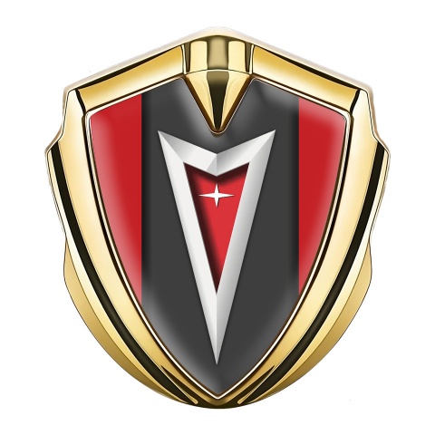 Pontiac Emblem Ornament Gold Red Frame Classic Logo Edition