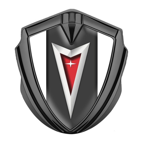 Pontiac Emblem Ornament Graphite White Frame Classic Logo Edition