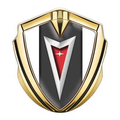 Pontiac Emblem Ornament Gold White Frame Classic Logo Edition