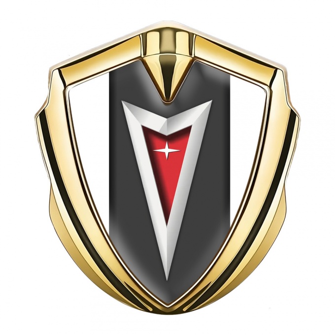 Pontiac Emblem Ornament Gold White Frame Classic Logo Edition