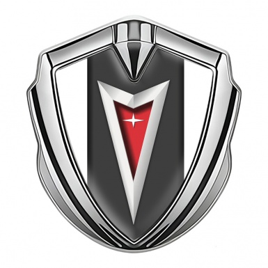 Pontiac Emblem Ornament Silver White Frame Classic Logo Edition