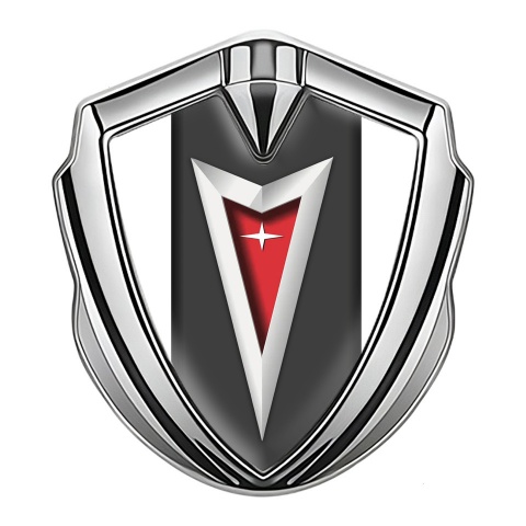 Pontiac Emblem Ornament Silver White Frame Classic Logo Edition
