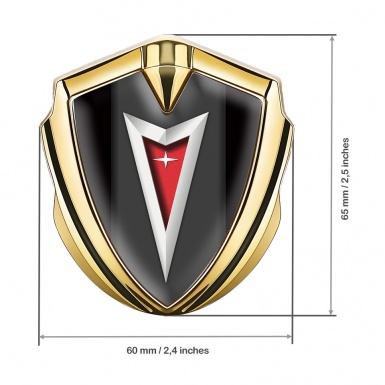 Pontiac Bodyside Domed Emblem Gold Black Frame Classic Logo Edition