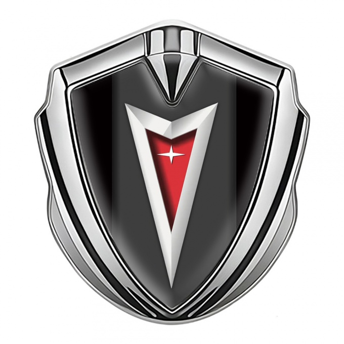 Pontiac Bodyside Domed Emblem Silver Black Frame Classic Logo Edition