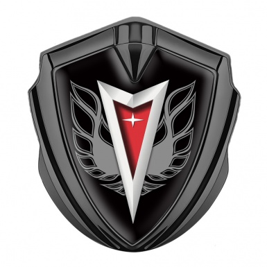 Pontiac Emblem Metal Badge Graphite White Firebird Logo Special Edition