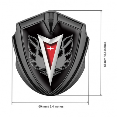 Pontiac Emblem Metal Badge Graphite White Firebird Logo Special Edition