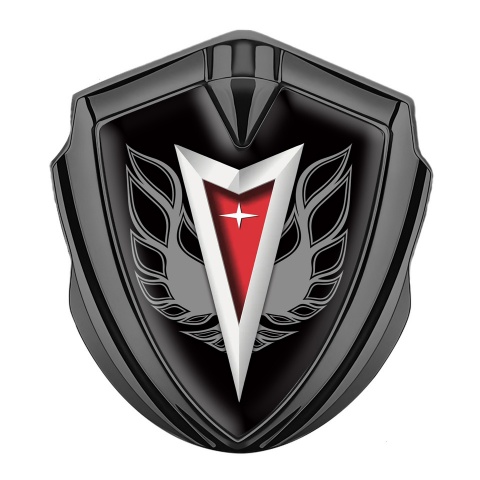 Pontiac Emblem Metal Badge Graphite White Firebird Logo Special Edition