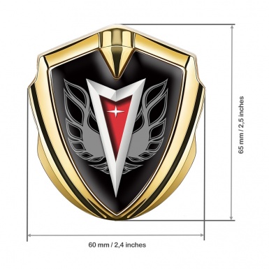 Pontiac Emblem Metal Badge Gold White Firebird Logo Special Edition