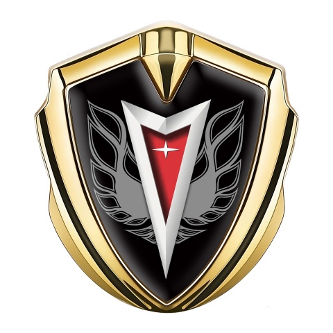 Pontiac Emblem Metal Badge Gold White Firebird Logo Special Edition
