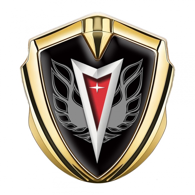 Pontiac Emblem Metal Badge Gold White Firebird Logo Special Edition