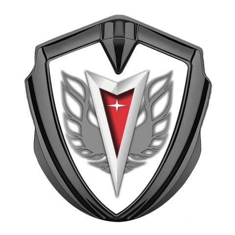 Pontiac Emblem Metal Badge Graphite White Firebird Grey Logo Special Edition