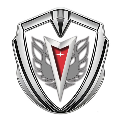 Pontiac Emblem Metal Badge Silver White Firebird Grey Logo Special Edition
