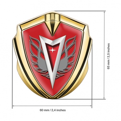 Pontiac Emblem Car Badge Gold Reed Base Firebird Logo Special Edition