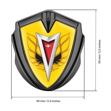 Pontiac Emblem Car Badge Graphite Yellow Base Firebird Logo Special Edition