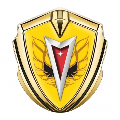 Pontiac Emblem Car Badge Gold Yellow Base Firebird Logo Special Edition