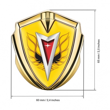 Pontiac Emblem Car Badge Gold Yellow Base Firebird Logo Special Edition