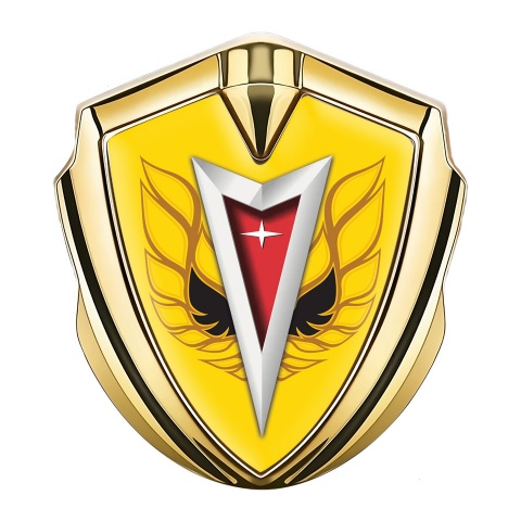 Pontiac Emblem Car Badge Gold Yellow Base Firebird Logo Special Edition
