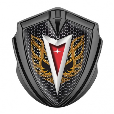 Pontiac Emblem Silicon Badge Graphite Dark Mesh Copper Firebird Wings