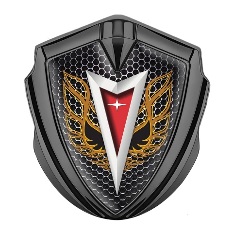 Pontiac Emblem Silicon Badge Graphite Dark Mesh Copper Firebird Wings