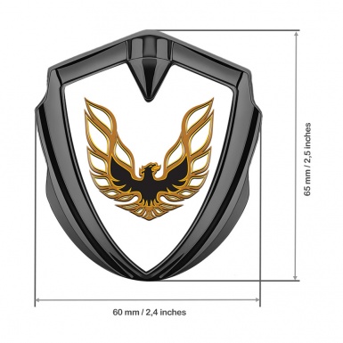 Pontiac Fender Emblem Badge Graphite White Base Copper Firebird Logo