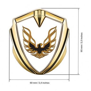 Pontiac Fender Emblem Badge Gold White Base Copper Firebird Logo
