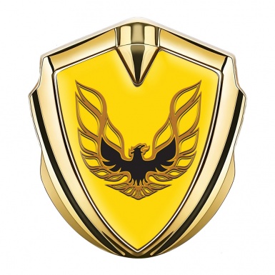 Pontiac Firebird Emblem Self Adhesive Gold Yellow Base Copper Logo