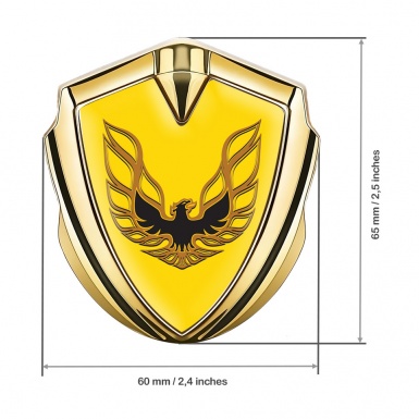 Pontiac Firebird Emblem Self Adhesive Gold Yellow Base Copper Logo